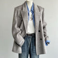 Womens Solid-Color Short Loose-Fit Double-Faced Cashmere Coat