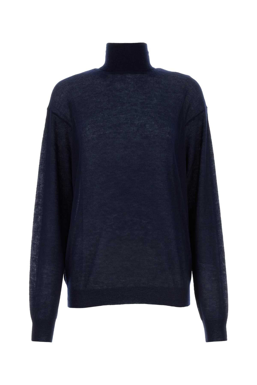 Prada Women's Navy Blue Cashmere See-Through Sweater