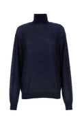 Prada Women's Navy Blue Cashmere See-Through Sweater