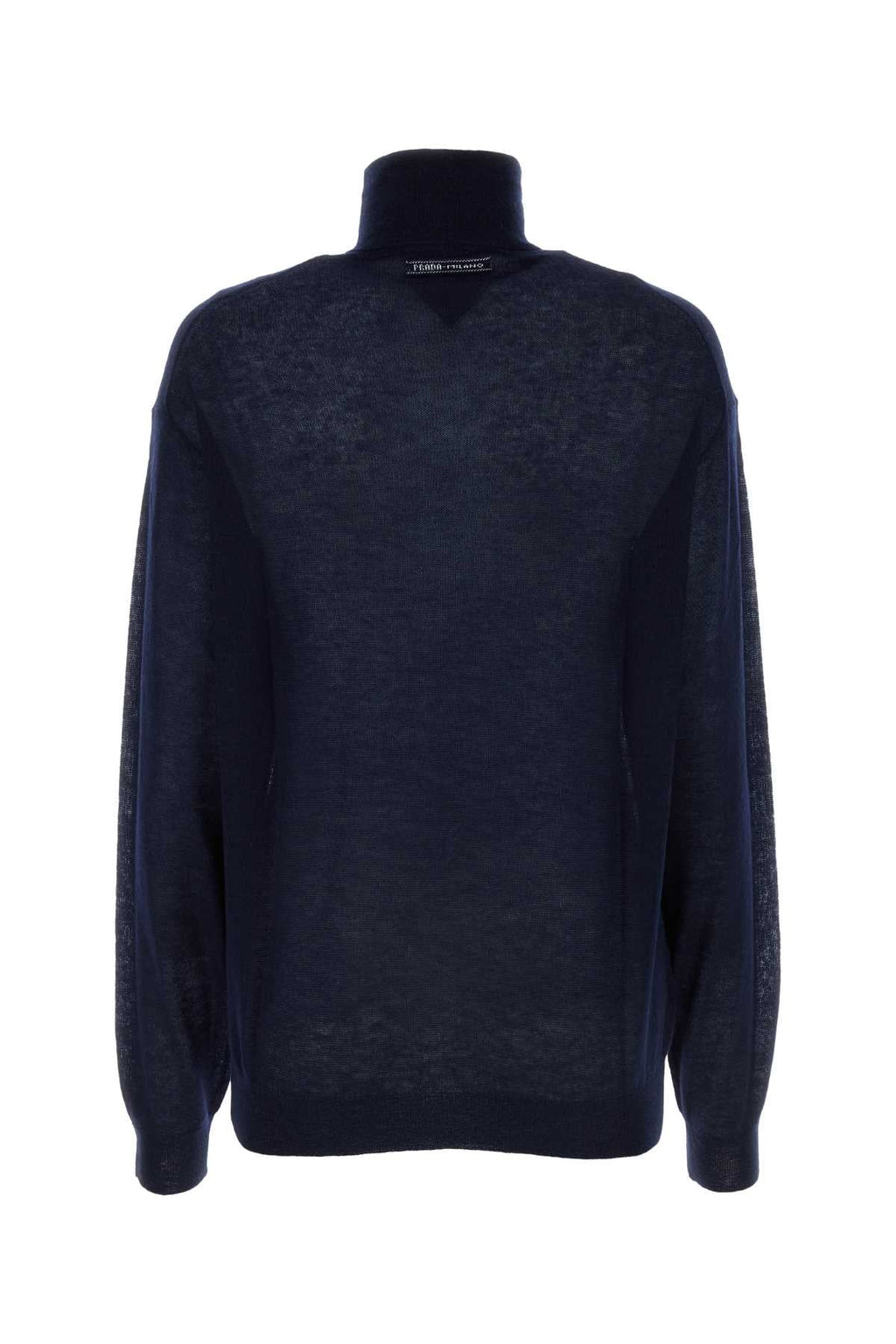 Prada Women's Navy Blue Cashmere See-Through Sweater