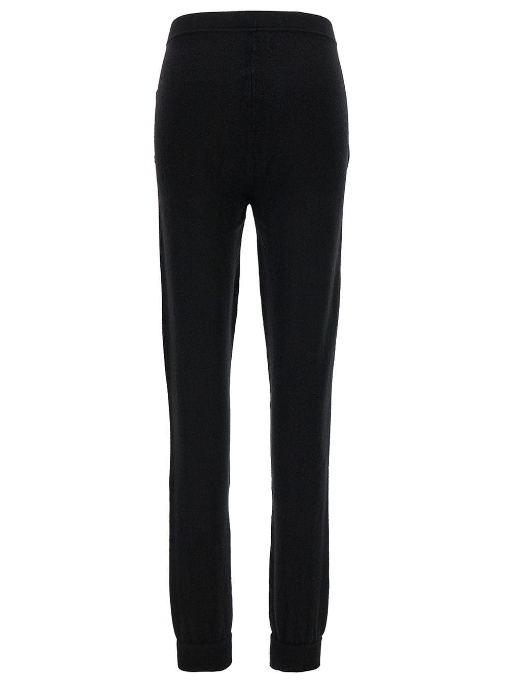 Saint Laurent Women's Black High-Waisted Cashmere Leggings with Pockets