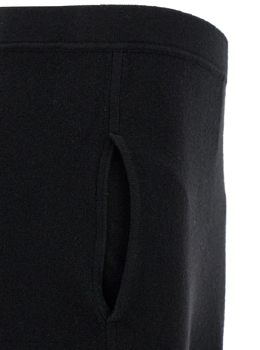 Saint Laurent Women's Black High-Waisted Cashmere Leggings with Pockets