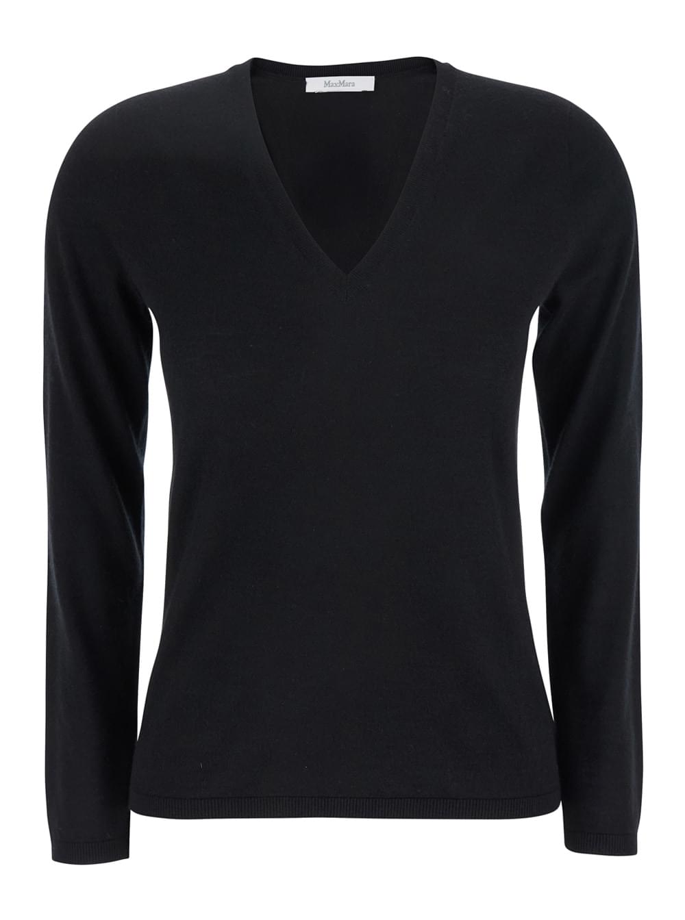 Max Mara Women's Black V-Neck Cashmere Sweater