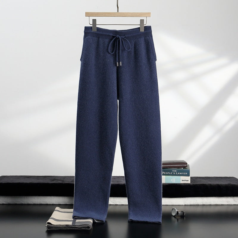 Thickened Assorted Colors Cashmere Men's Casual Loose Knitted Casual Pants