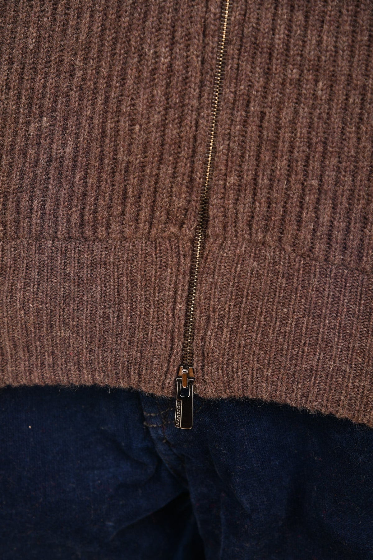 Manrico Cashmere Mockneck Ribbed Zip-Up Sweater