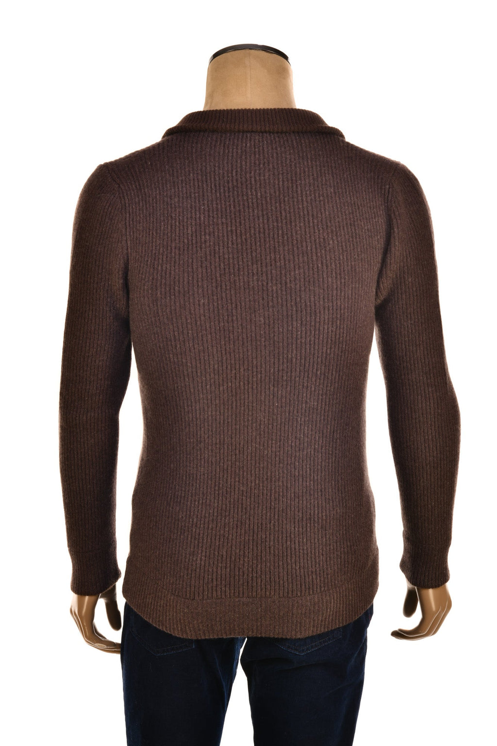 Manrico Cashmere Mockneck Ribbed Zip-Up Sweater