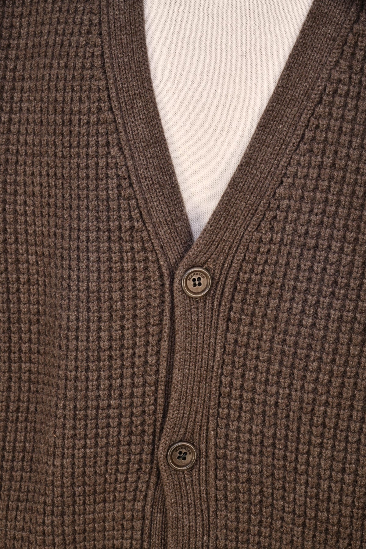 Manrico Cashmere V-Neck Button Up Thick Knit Cardigan