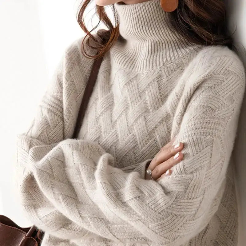 Oversized Cashmere Blend Pullover Sweater for Winter