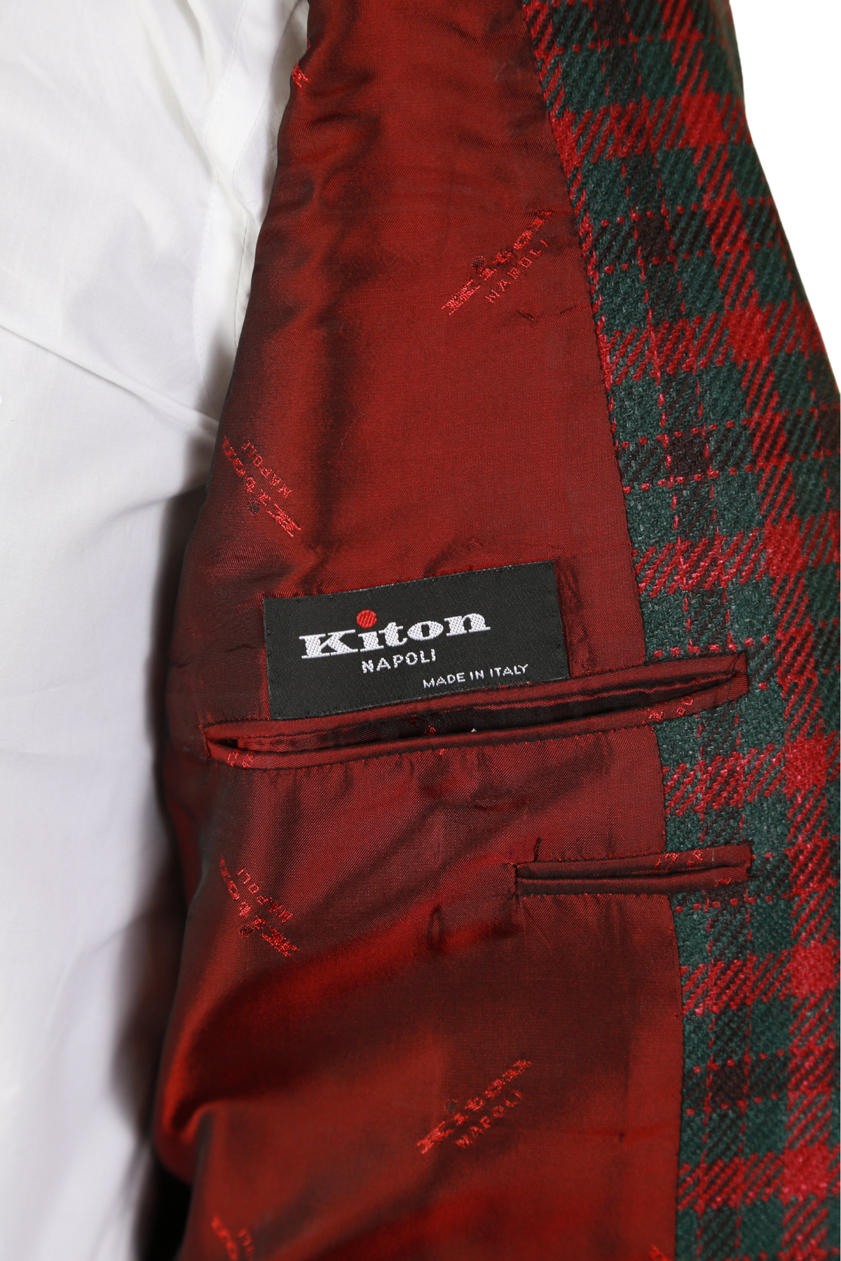 Kiton Checked Cashmere-Silk Sport Jacket