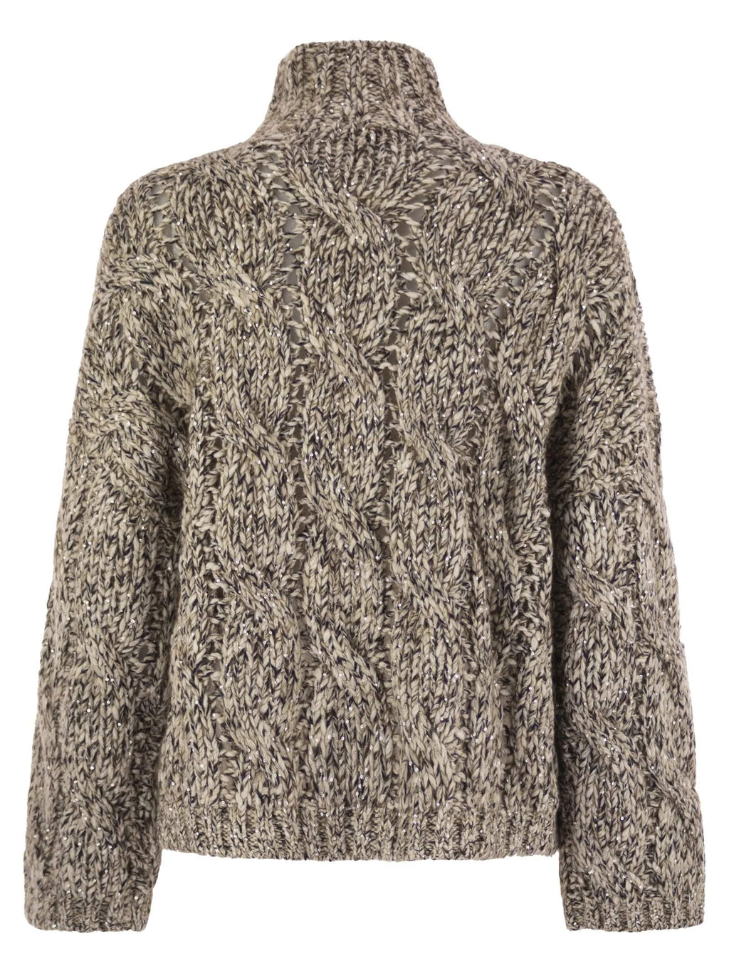 Brunello Cucinelli Women's Wool, Cashmere & Mohair Braided Turtleneck Sweater