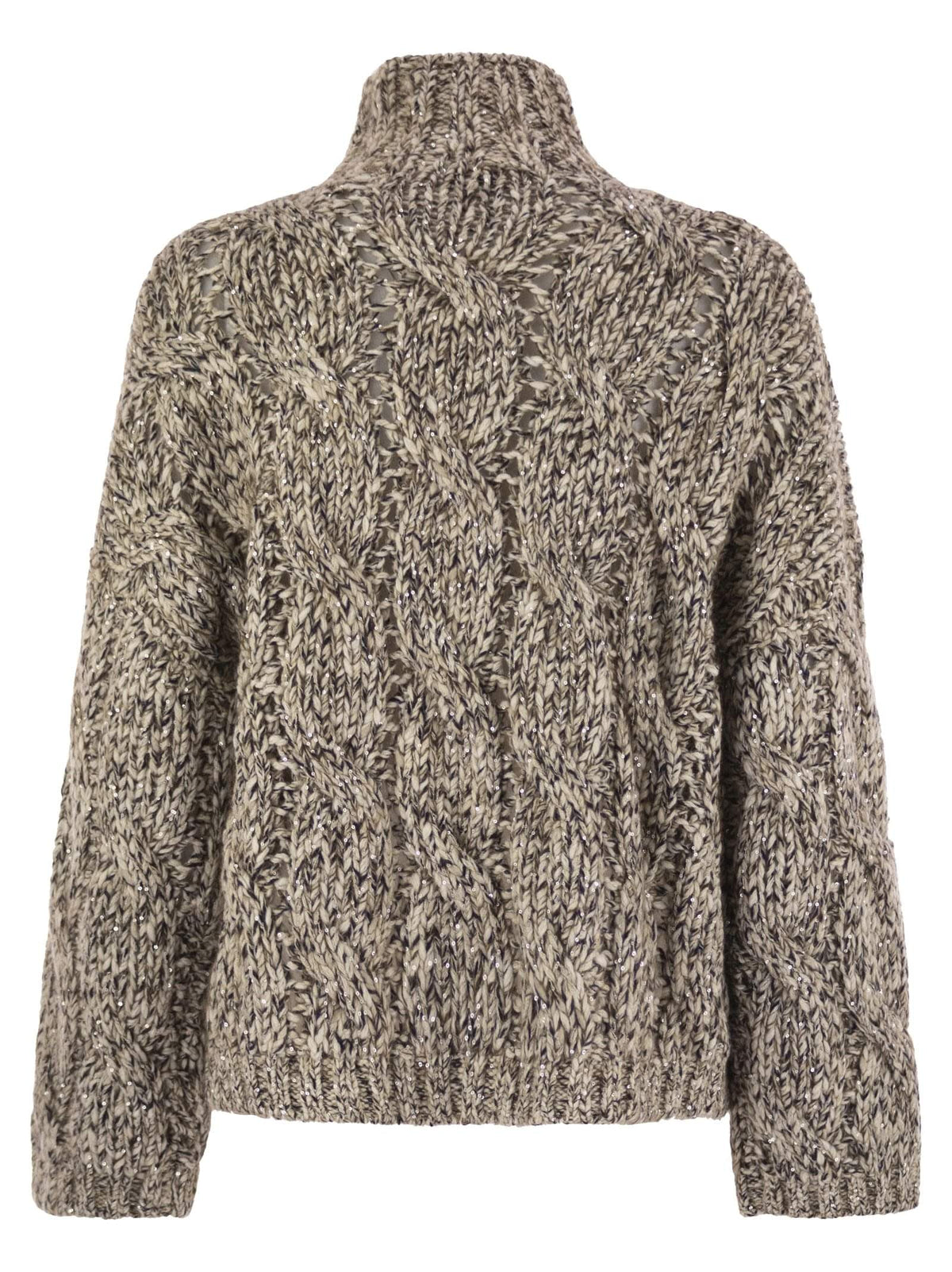 Brunello Cucinelli Women's Wool, Cashmere & Mohair Braided Turtleneck Sweater
