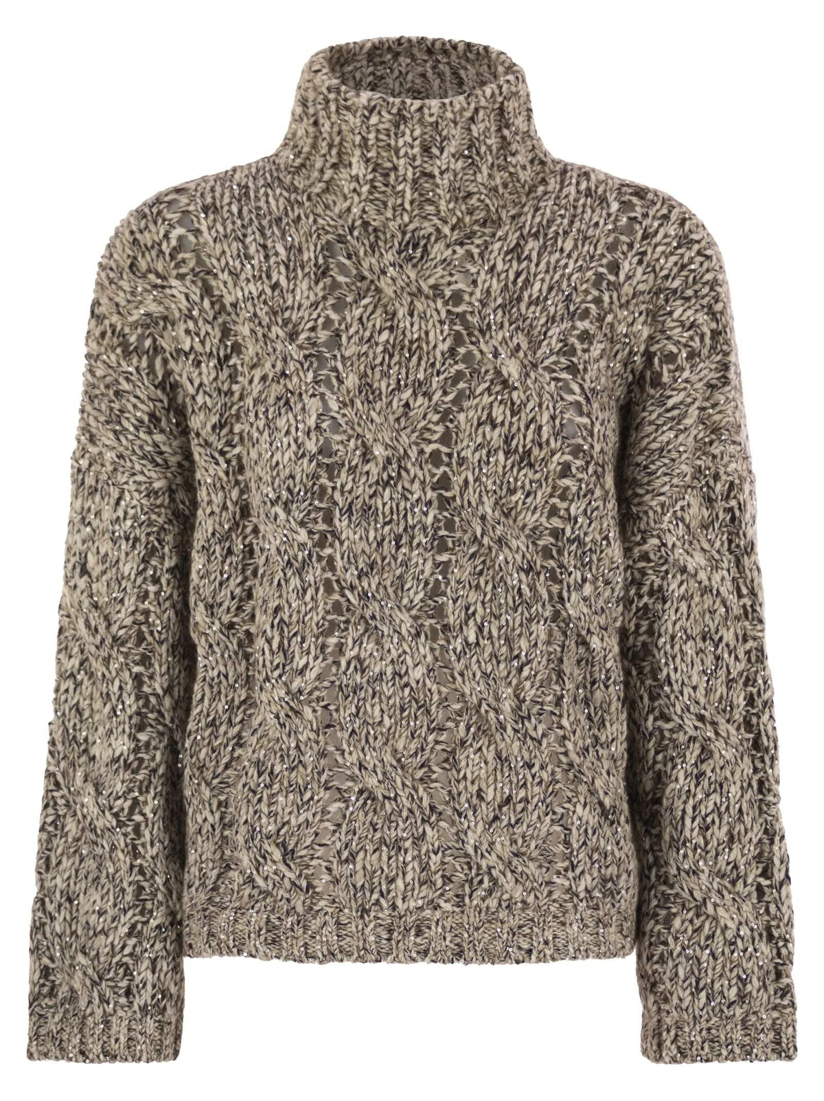 Brunello Cucinelli Women's Wool, Cashmere & Mohair Braided Turtleneck Sweater