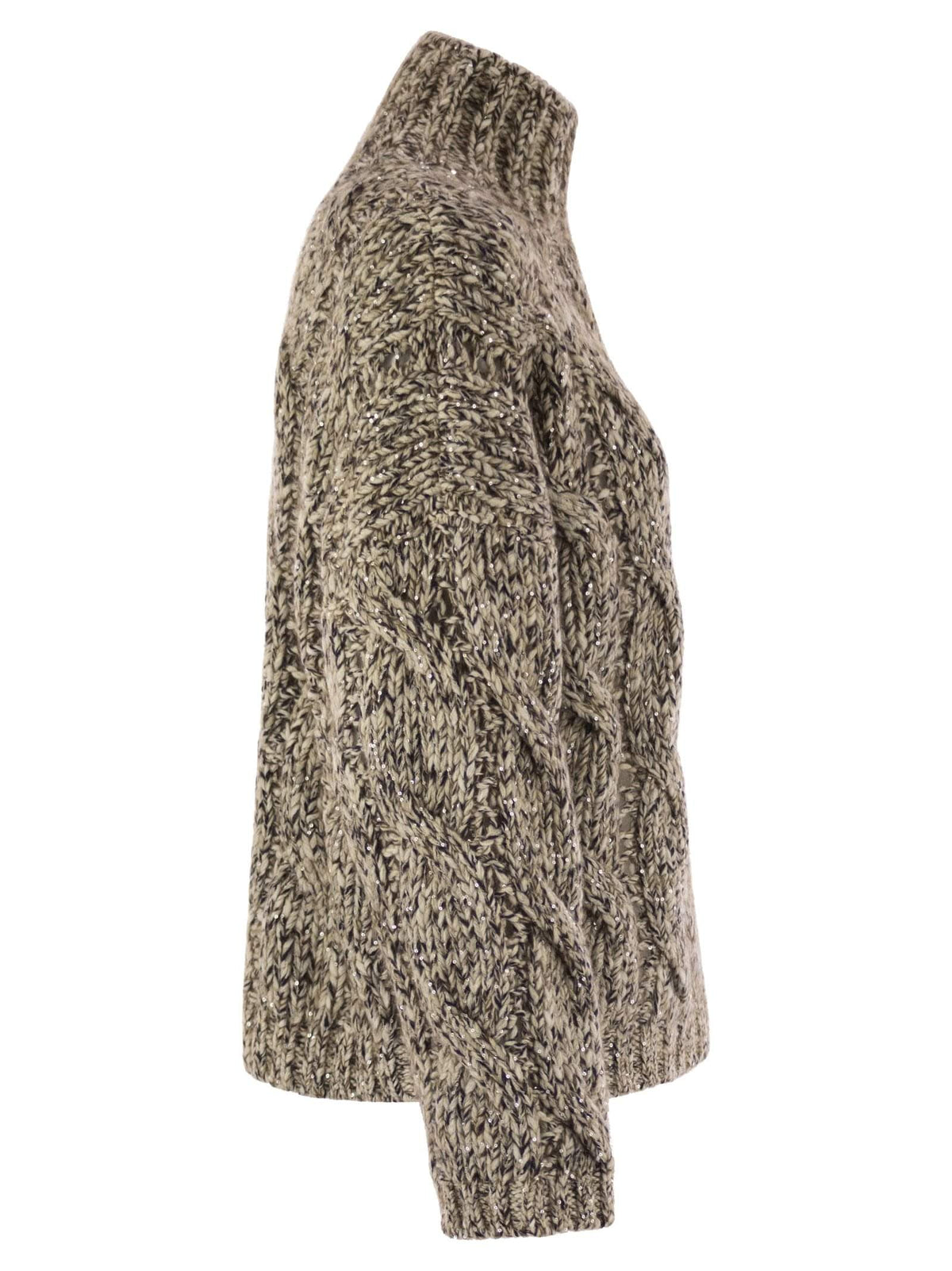 Brunello Cucinelli Women's Wool, Cashmere & Mohair Braided Turtleneck Sweater