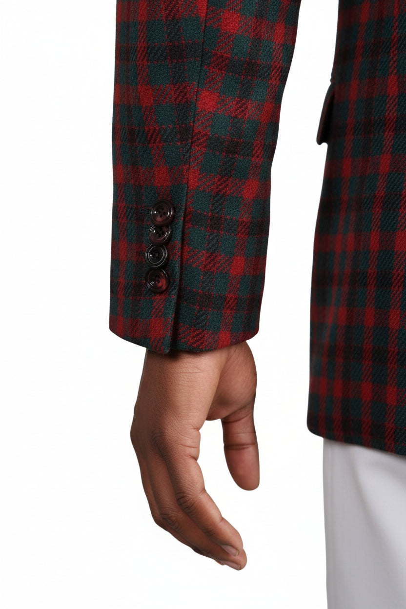 Kiton Checked Cashmere-Silk Sport Jacket