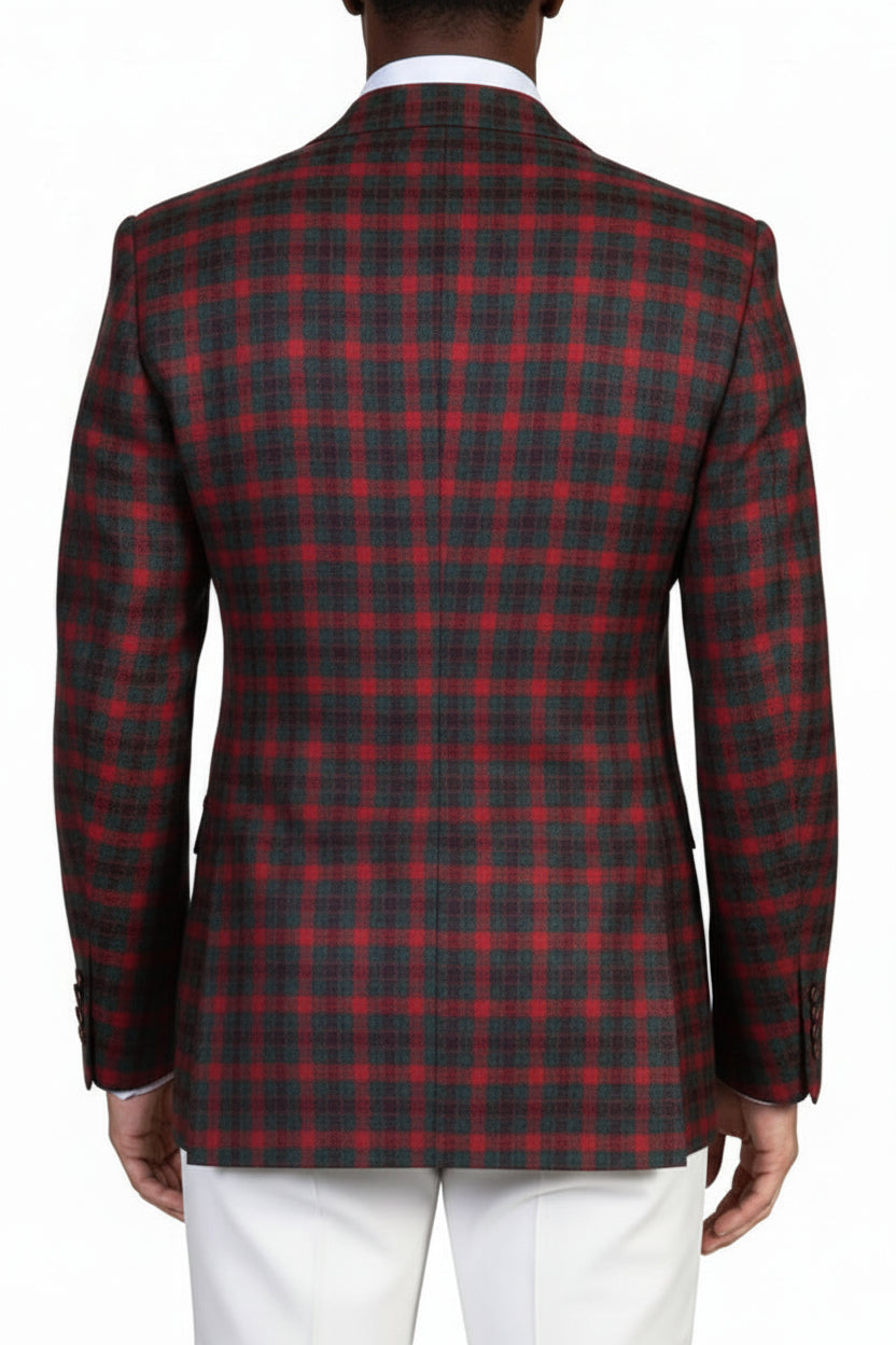 Kiton Checked Cashmere-Silk Sport Jacket